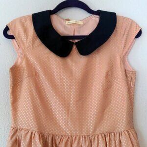 Comme toi - Peach Peter Pan Collared Dress Medium